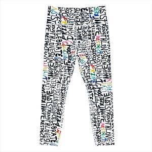 ATHLETA Pride Graffiti Elation Train 7/8 Tight Rainbow Graphic Text Print Size M